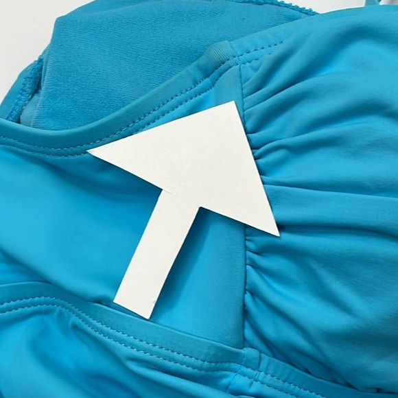 Cole of California Tankini Swim Top Mesh Removable Strap Pads Aqua Blue Size S - Picture 3 of 11